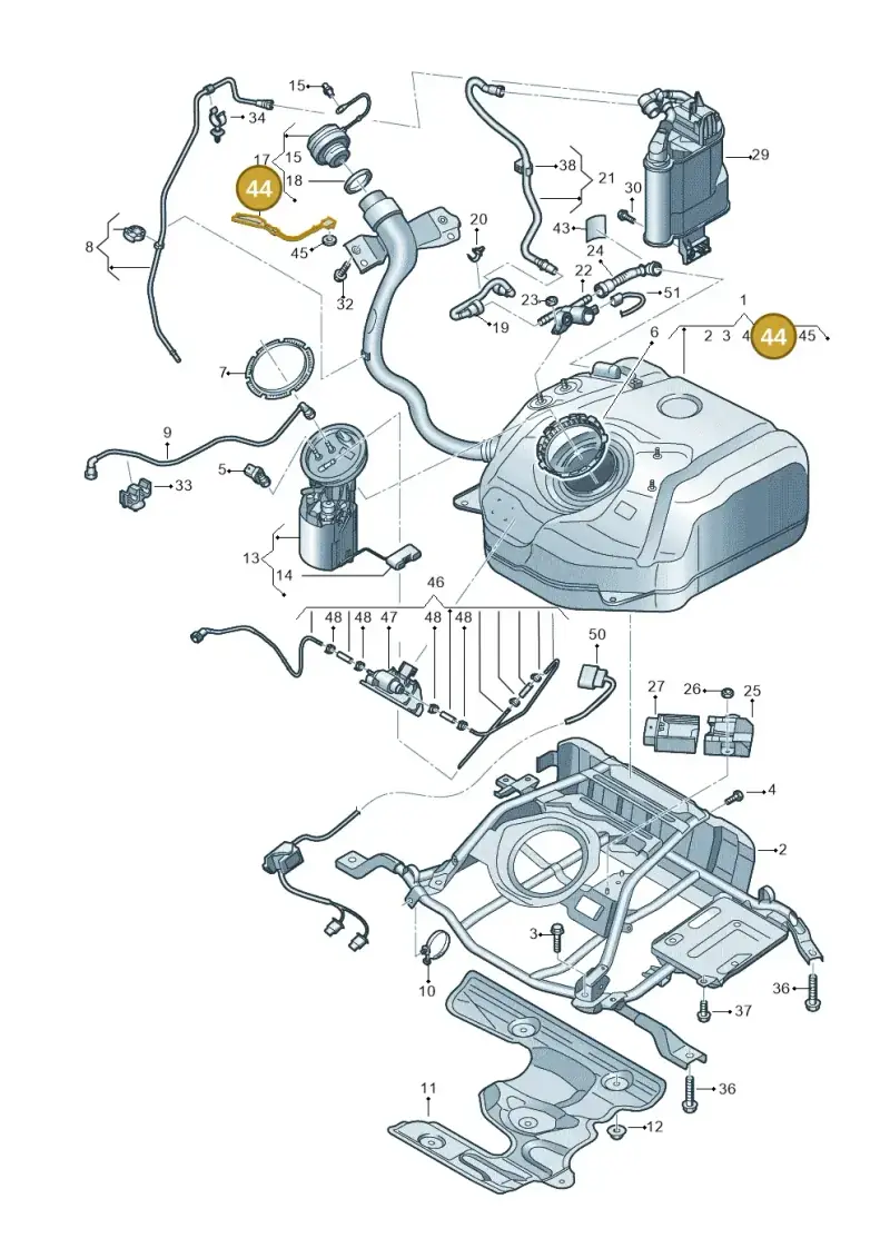 1J0201142A — SEAT Formentor TSI CUPRA (2020-) diagram 596201040, position 44