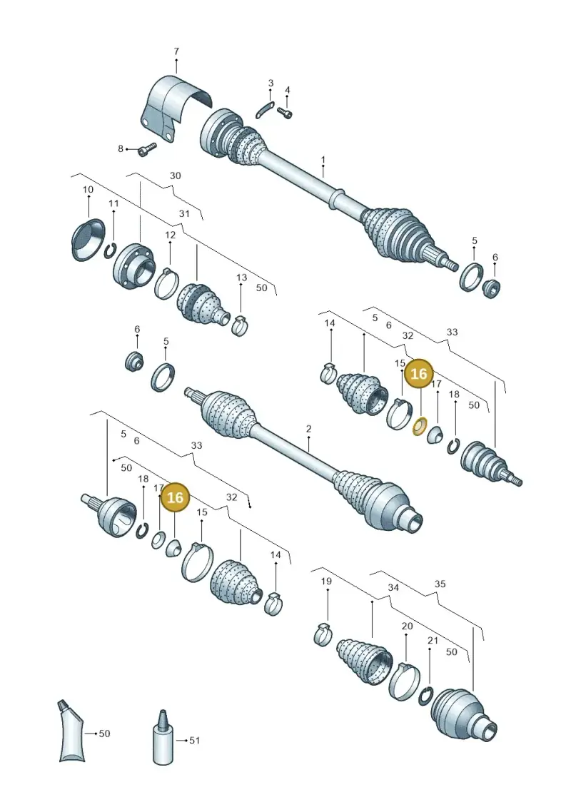 1J0407287 — SEAT Toledo Reference (2015-2019) diagram 773407600, position 16