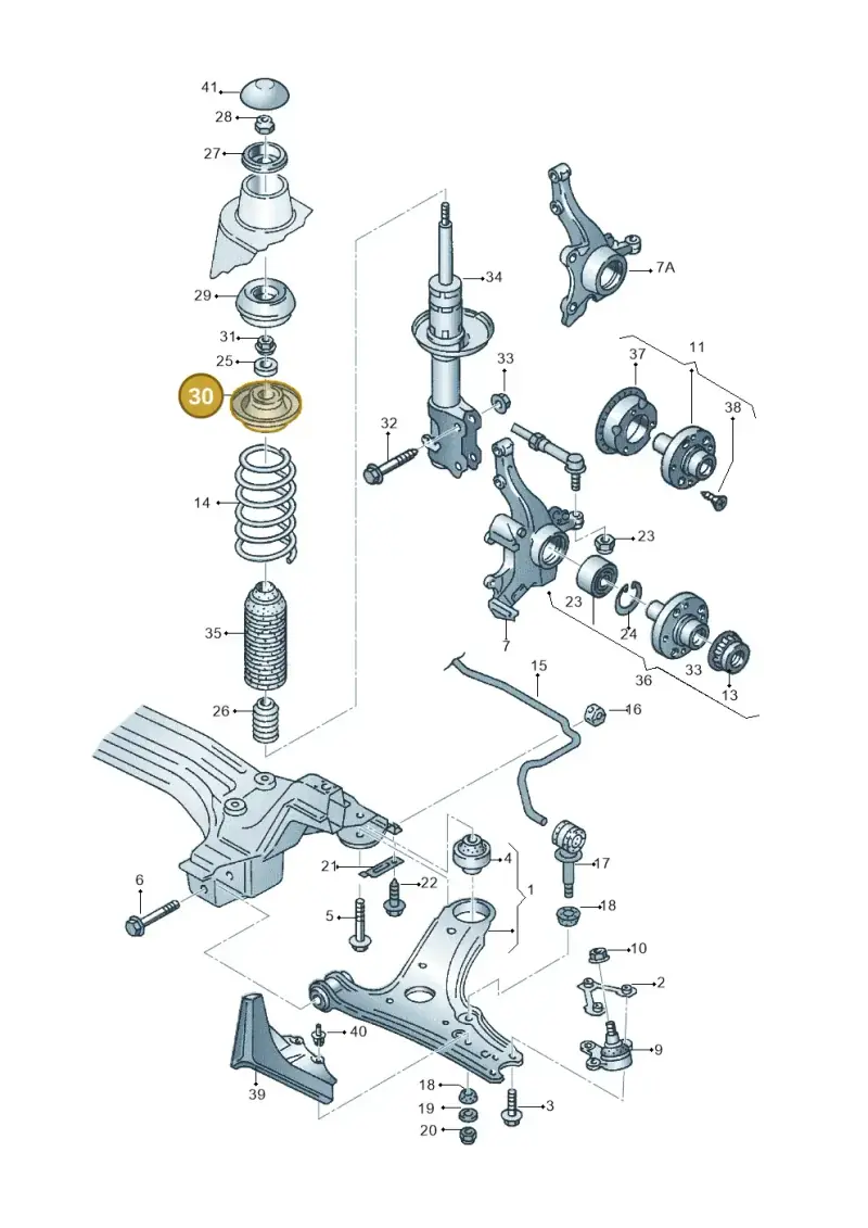 1J0412341 — SEAT AROSA (2003-2004) diagram 158407100, position 30