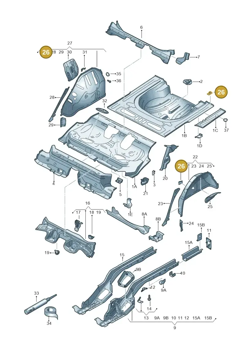 1J0804299 — SEAT Leon ST Stylance (2016-2020) diagram 830803020, position 26