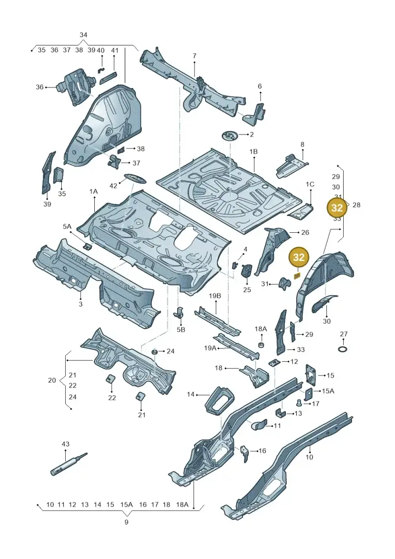 1J0804299 — SEAT Ateca Style (2016-) diagram 893803200, position 32