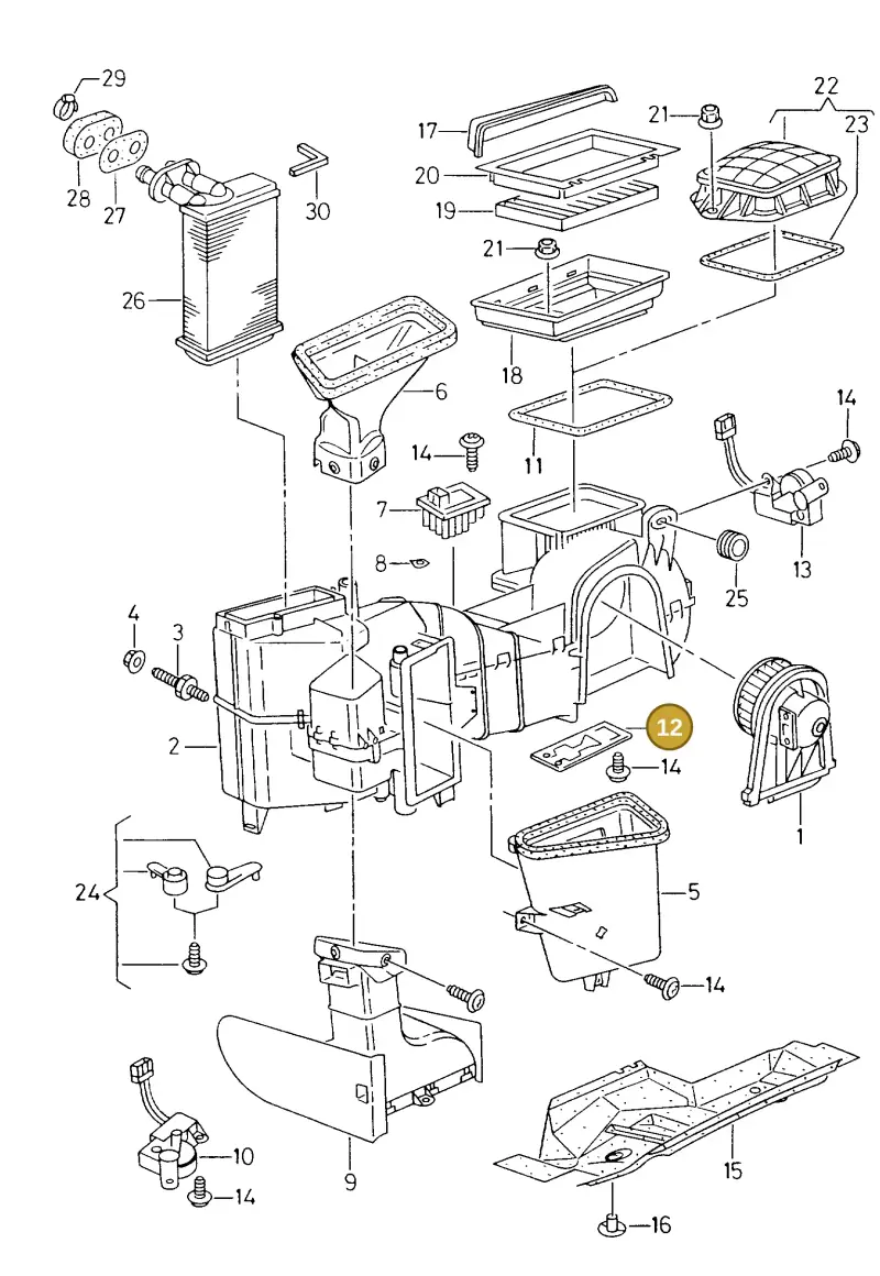 1J0819022A — SEAT CORDOBA/VARIO (1999-2002) diagram 238819200, position 12