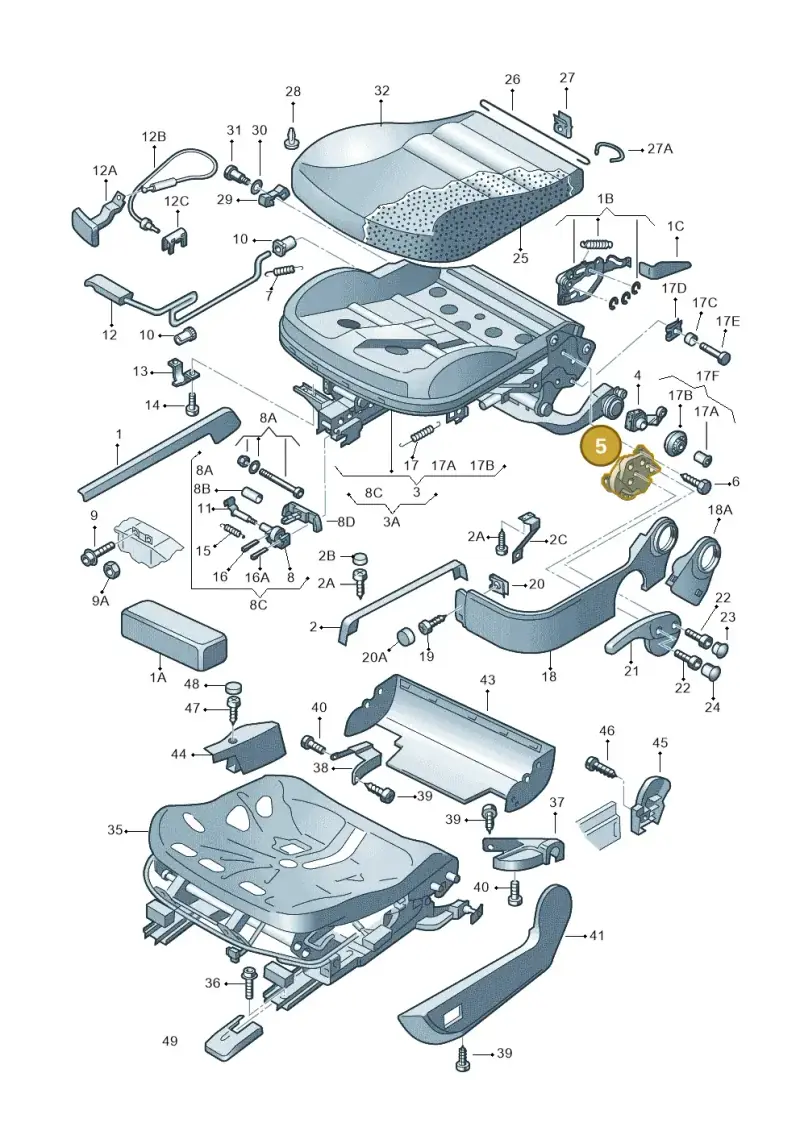 1J0881054D — SEAT AROSA (1997-2003) diagram 195881000, position 5