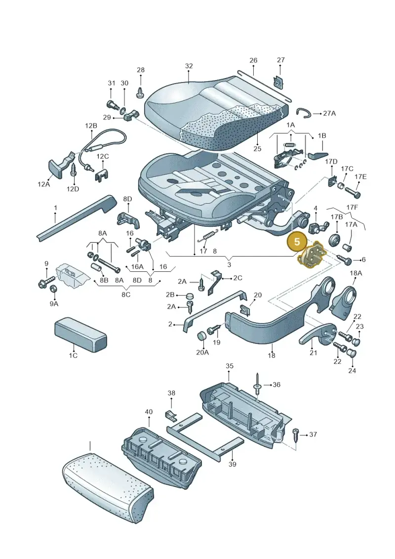 1J0881054D — SEAT TOLEDO/LEON/LEON-4 (2001-2006) diagram 203881000, position 5