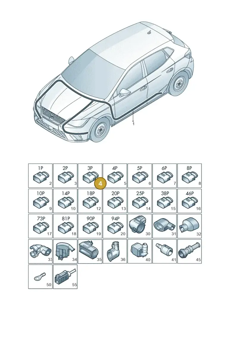 1J0906233 — SEAT Arona FR (2017-) diagram 835971080, position 4