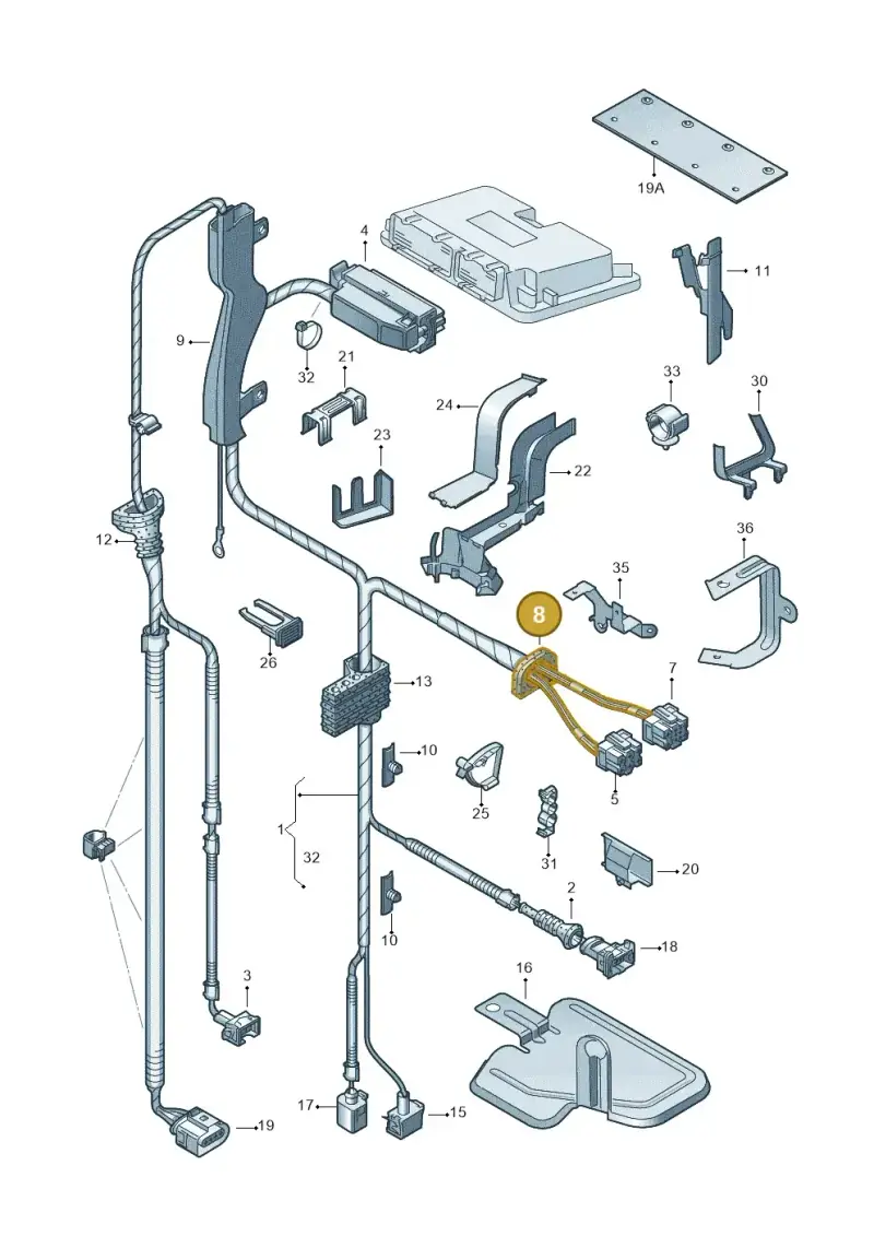 1J0941389 — SEAT TOLEDO/LEON/LEON-4 (1998-2001) diagram 203971230, position 8