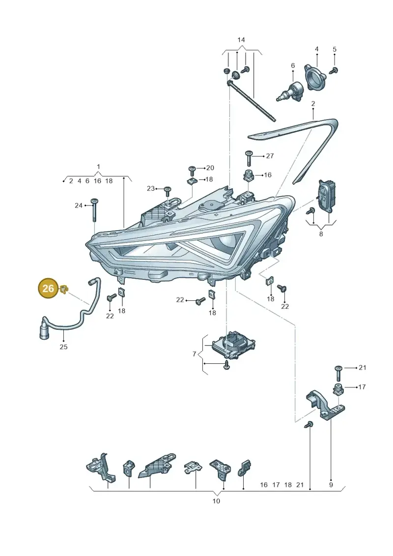 1J0971842 — SEAT Formentor TSI CUPRA (2020-) diagram 5fn941010, position 26
