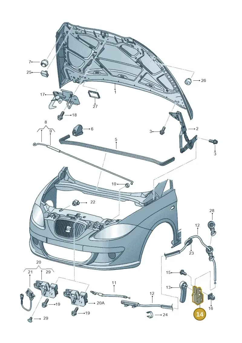 1J1823633A — SEAT Altea XL Reference (2013-2013) diagram 498823000, position 14