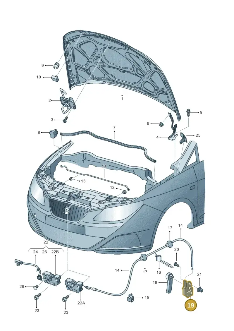 1J1823633A — SEAT Ibiza Stylance (2015-) diagram 639823000, position 19