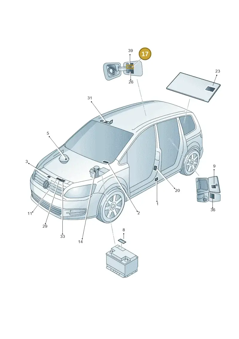 1K0010455C — SEAT Alhambra Stylance (2015-2022) diagram 689010000, position 17