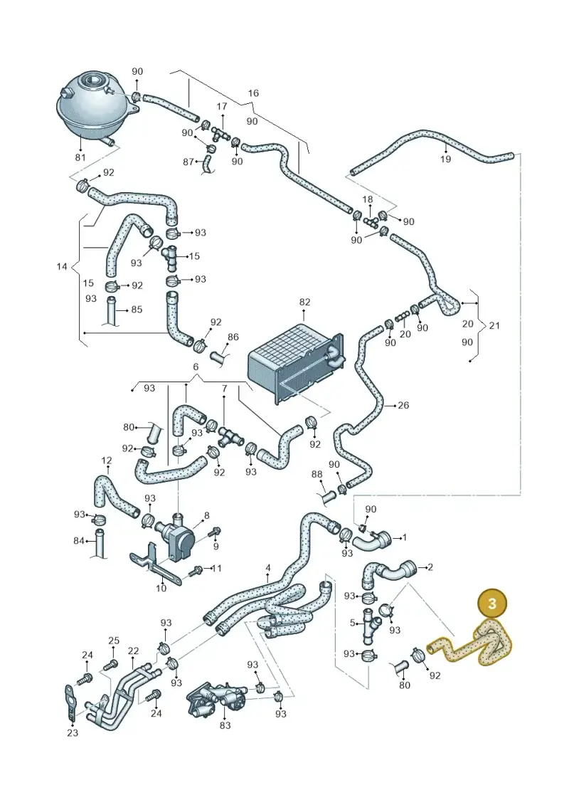 1K0121073BP — SEAT Altea XL Reference (2013-2013) diagram 625121140, position 3