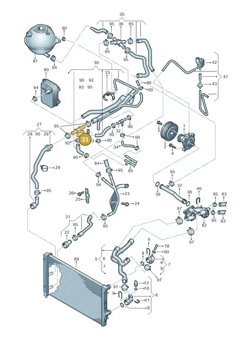 1K0121087P — SEAT Altea XL Reference (2013-2013) diagram 649121100, position 31