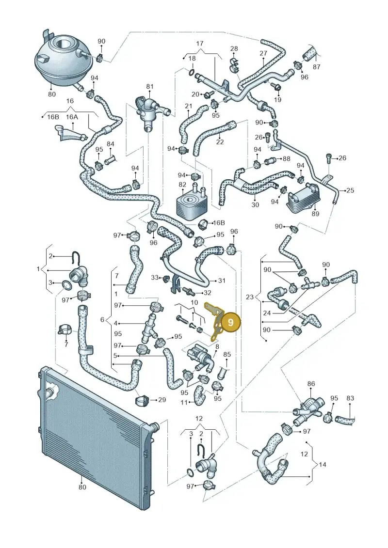 1K0121093BP — SEAT Altea XL Reference (2013-2013) diagram 646121350, position 9