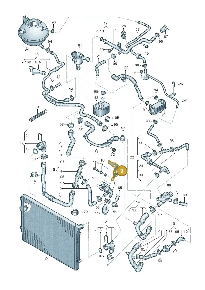 1K0121093BP — SEAT Altea XL Reference (2013-2013) diagram 650121620, position 9