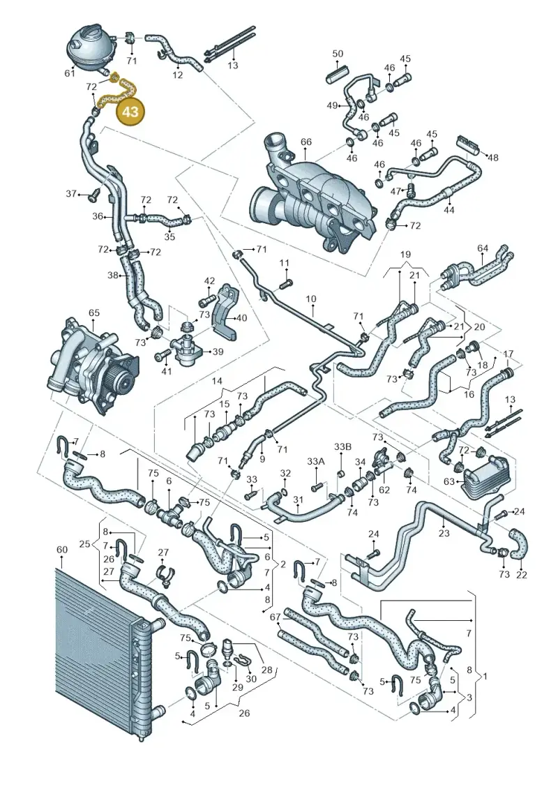 1K0121109AK — SEAT Altea XL Reference (2013-2013) diagram 412121640, position 43
