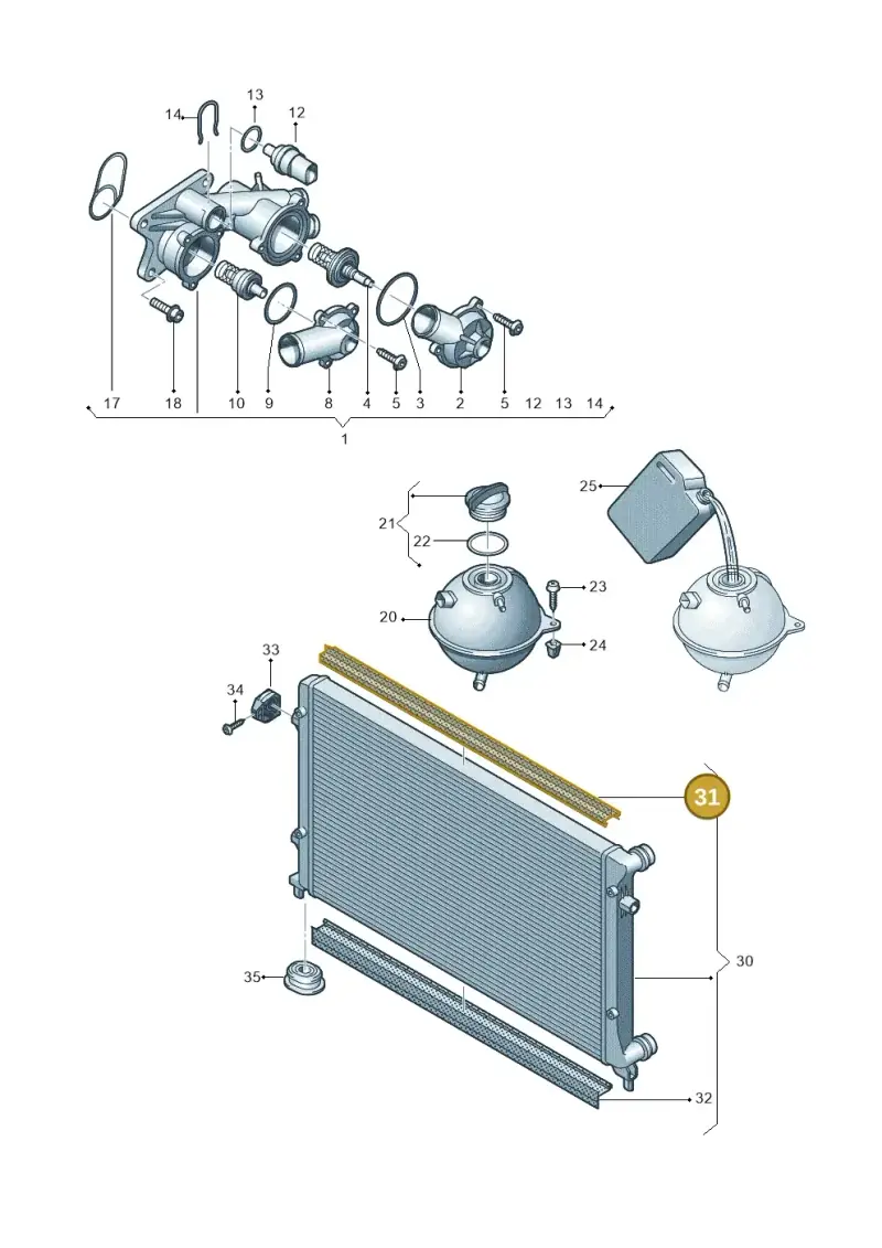 1K0121345A — SEAT Leon Stylance (2010-2012) diagram 409121700, position 31