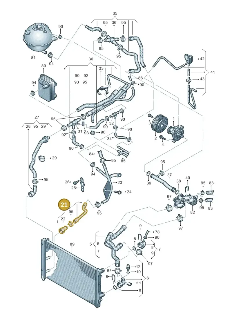 1K0122051GT — SEAT Altea XL Reference (2013-2013) diagram 649121100, position 21