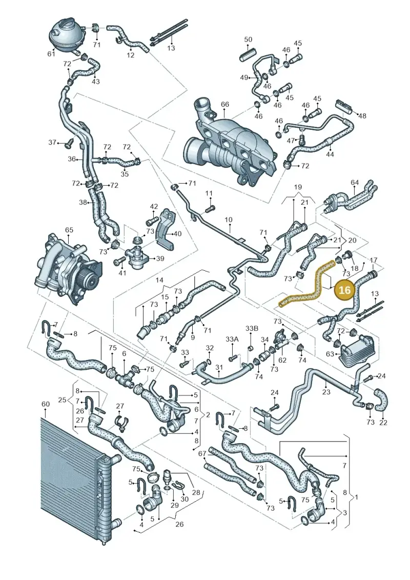 1K0122073FR — SEAT Altea XL Reference (2013-2013) diagram 412121640, position 16