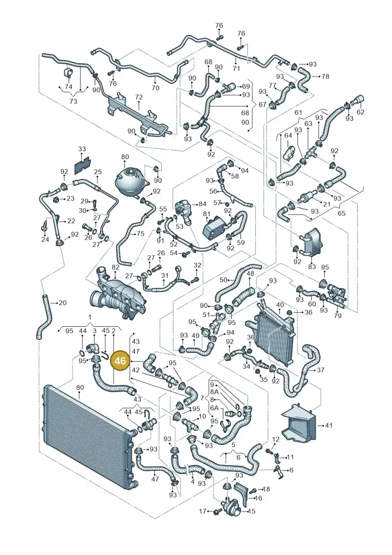 1K0122101DK — SEAT Leon Stylance (2010-2012) diagram 649121340, position 46