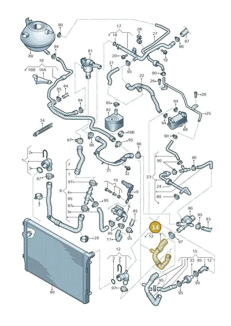 1K0122101KN — SEAT Altea XL Reference (2013-2013) diagram 650121620, position 14