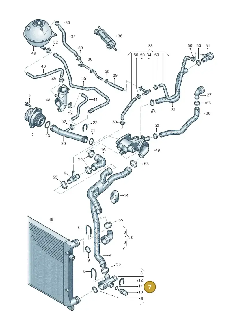 1K0122291AE — SEAT Altea XL Reference (2013-2013) diagram 649121120, position 7