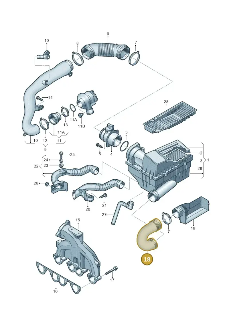 1K0129618AE — SEAT Altea XL Reference (2010-2013) diagram 460129300, position 18