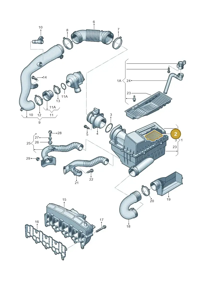 1K0129620L — SEAT Altea XL Reference (2010-2013) diagram 420129500, position 2