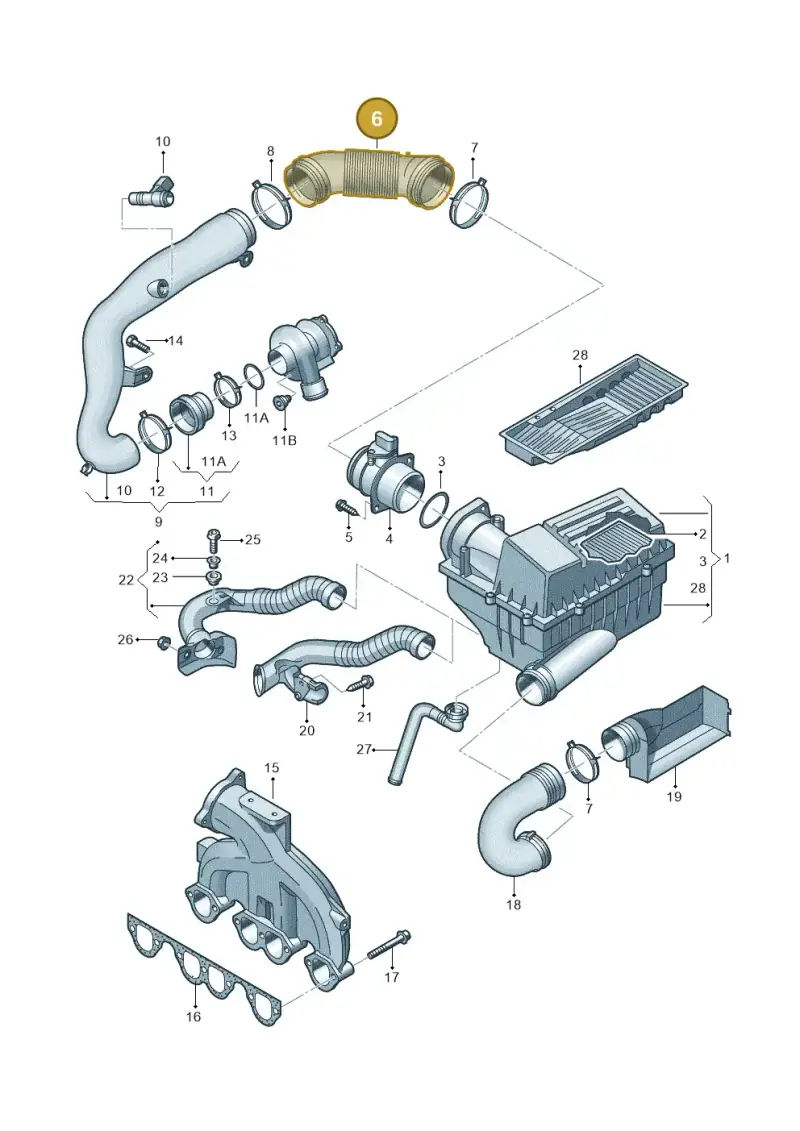 1K0129684B — SEAT Altea XL Reference (2010-2013) diagram 460129300, position 6