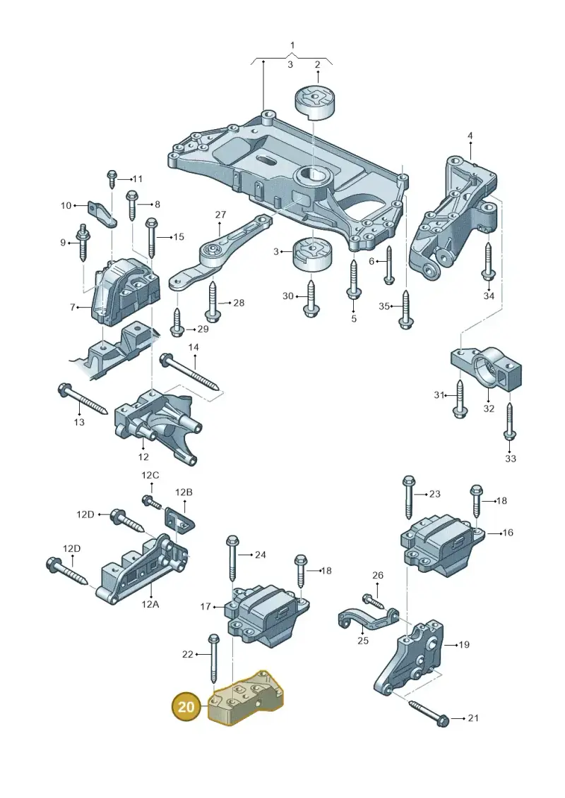 1K0199117BB — SEAT Altea XL Reference (2010-2013) diagram 649199200, position 20