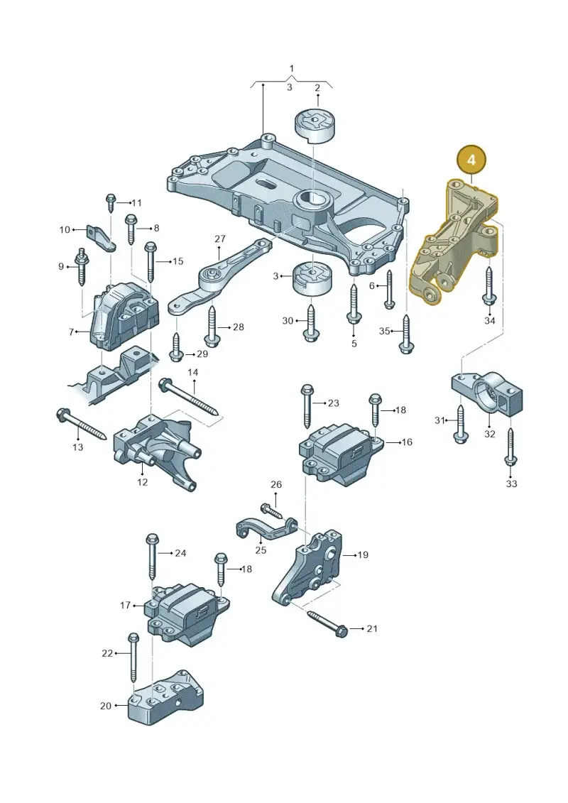 1K0199296J — SEAT Altea XL Reference (2013-2013) diagram 409199200, position 4