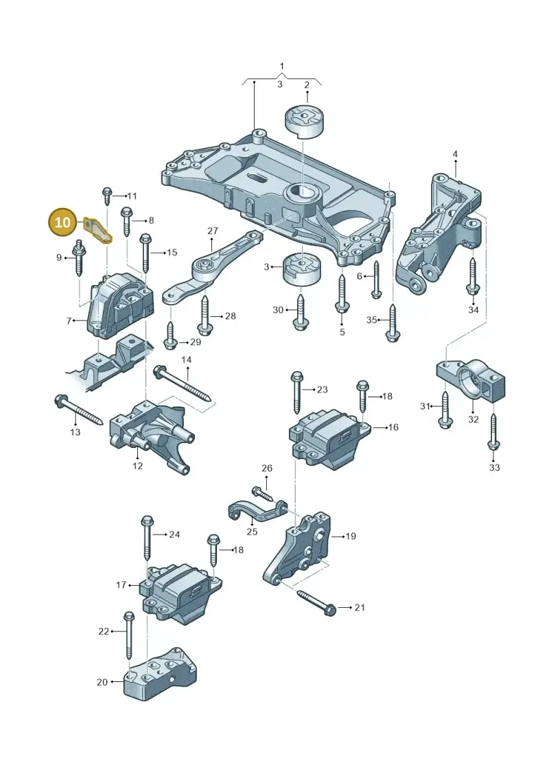 1K0199588 — SEAT Altea XL Reference (2013-2013) diagram 409199200, position 10