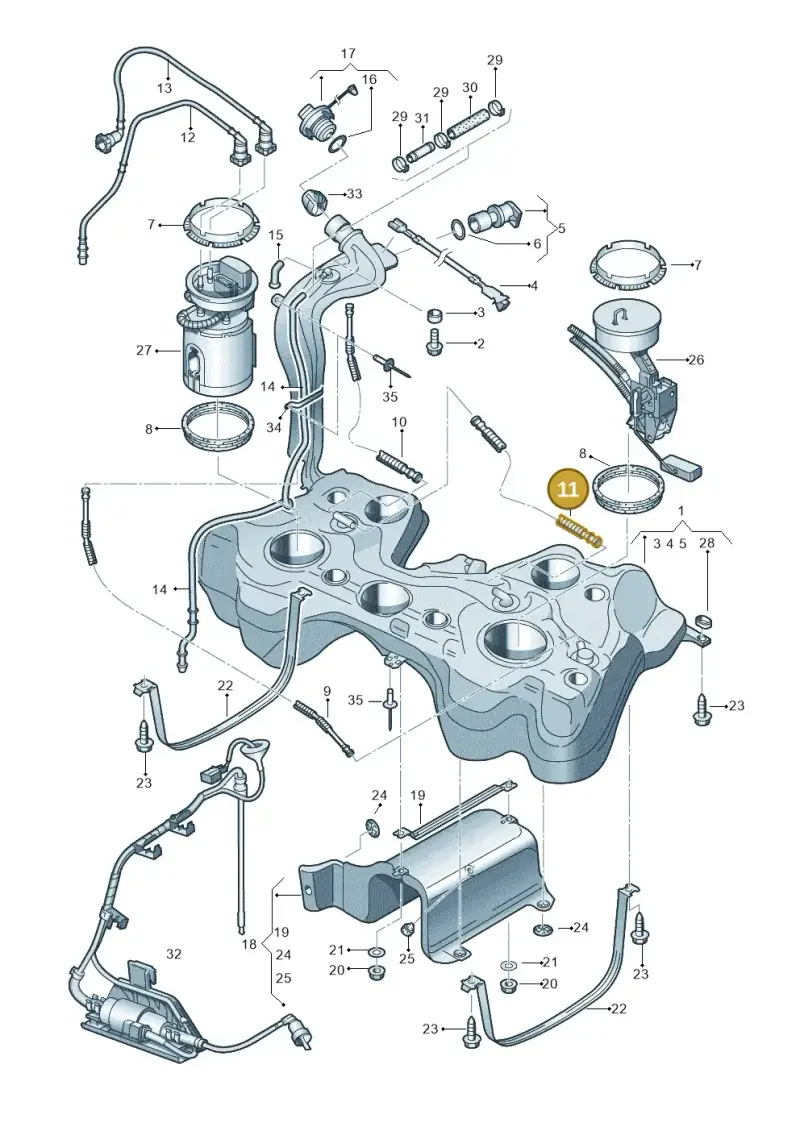 1K0201993AA — SEAT Altea XL Reference (2013-2013) diagram 412201100, position 11
