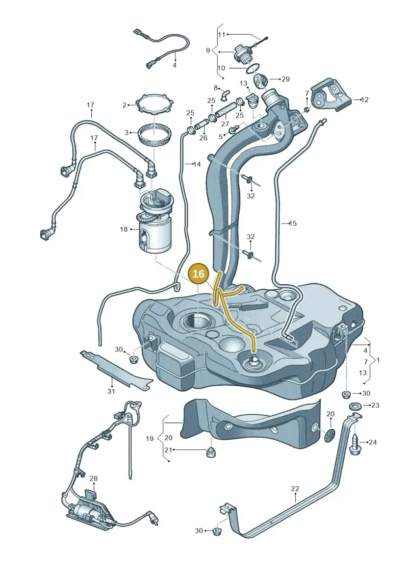 1K0201995F — SEAT Altea XL Reference (2013-2013) diagram 412201000, position 16