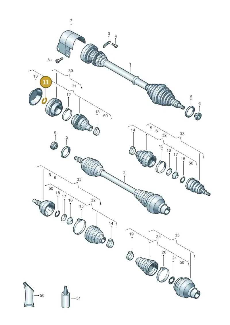 1K0407298A — SEAT Toledo Reference (2015-2019) diagram 773407600, position 11
