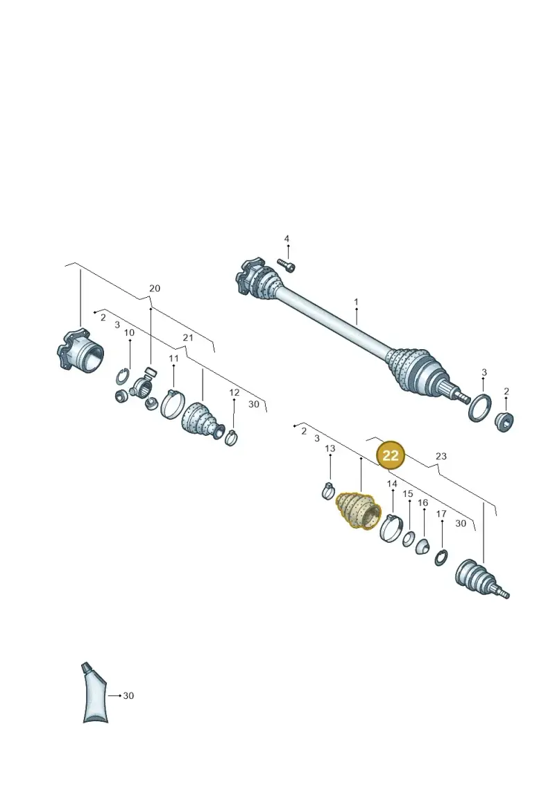 1K0498203A — SEAT Toledo Reference (2015-2019) diagram 773407520, position 22