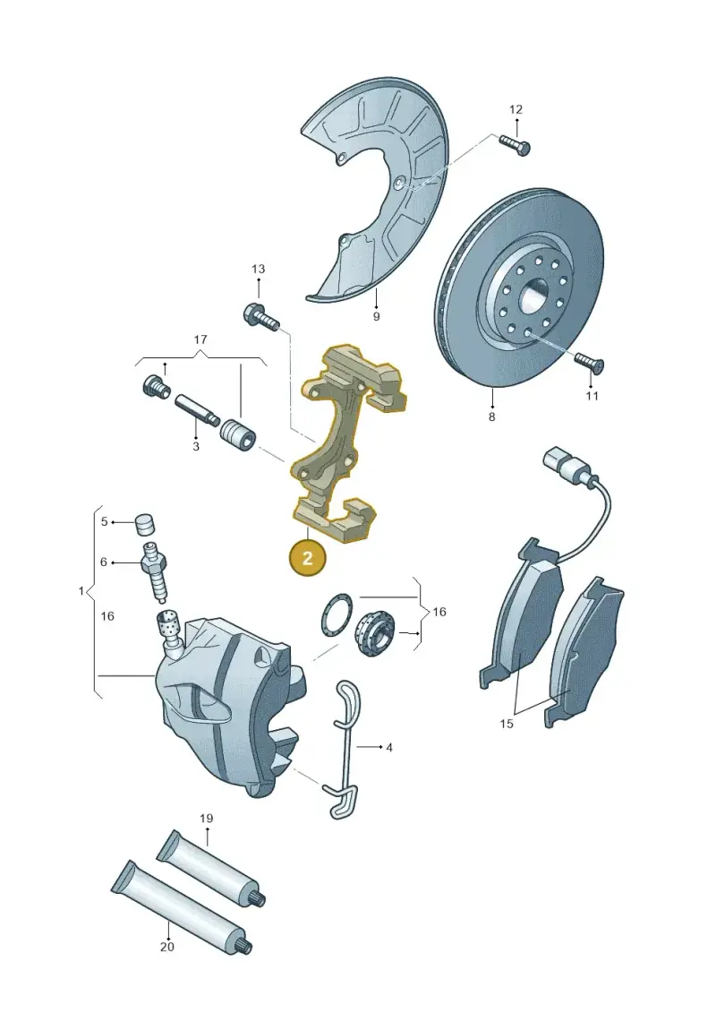 1K0615125D — SEAT Altea XL Reference (2013-2013) diagram 409615250, position 2