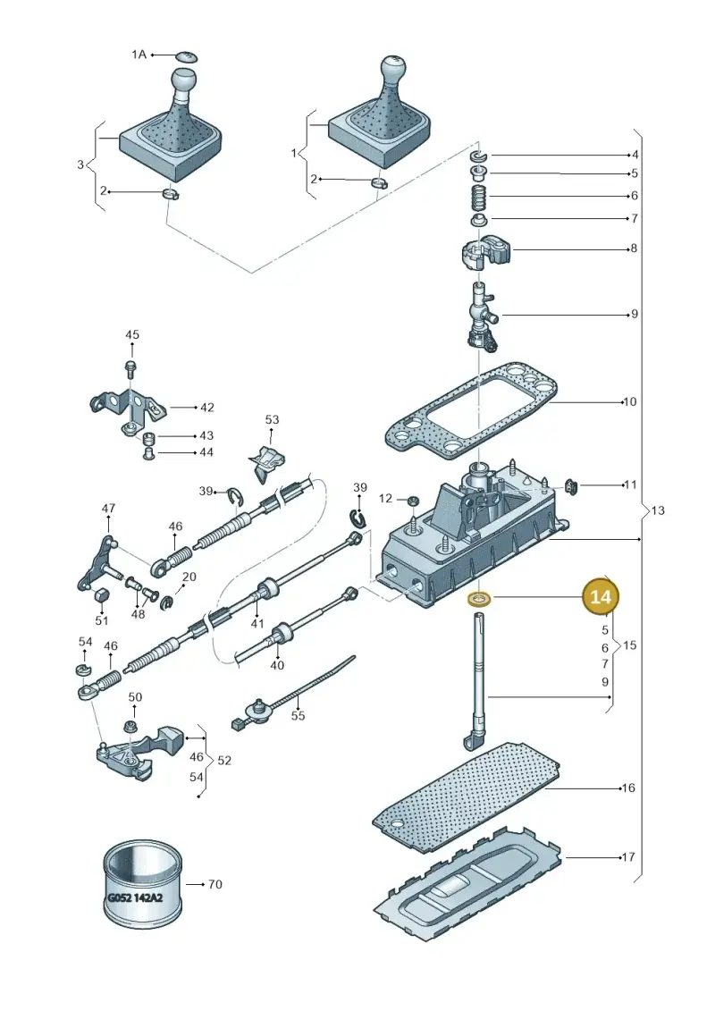 1K0711901 — SEAT Altea XL Reference (2013-2013) diagram 649711300, position 14