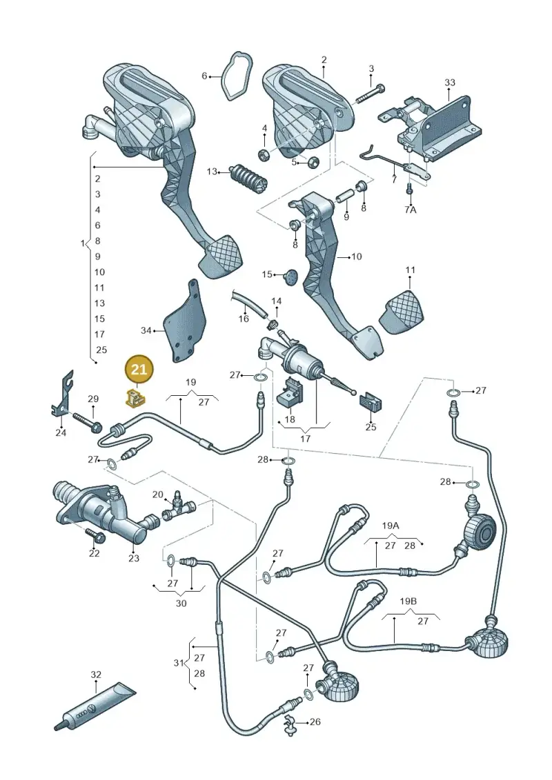 1K0721491B — SEAT Altea XL Reference (2013-2013) diagram 409721250, position 21