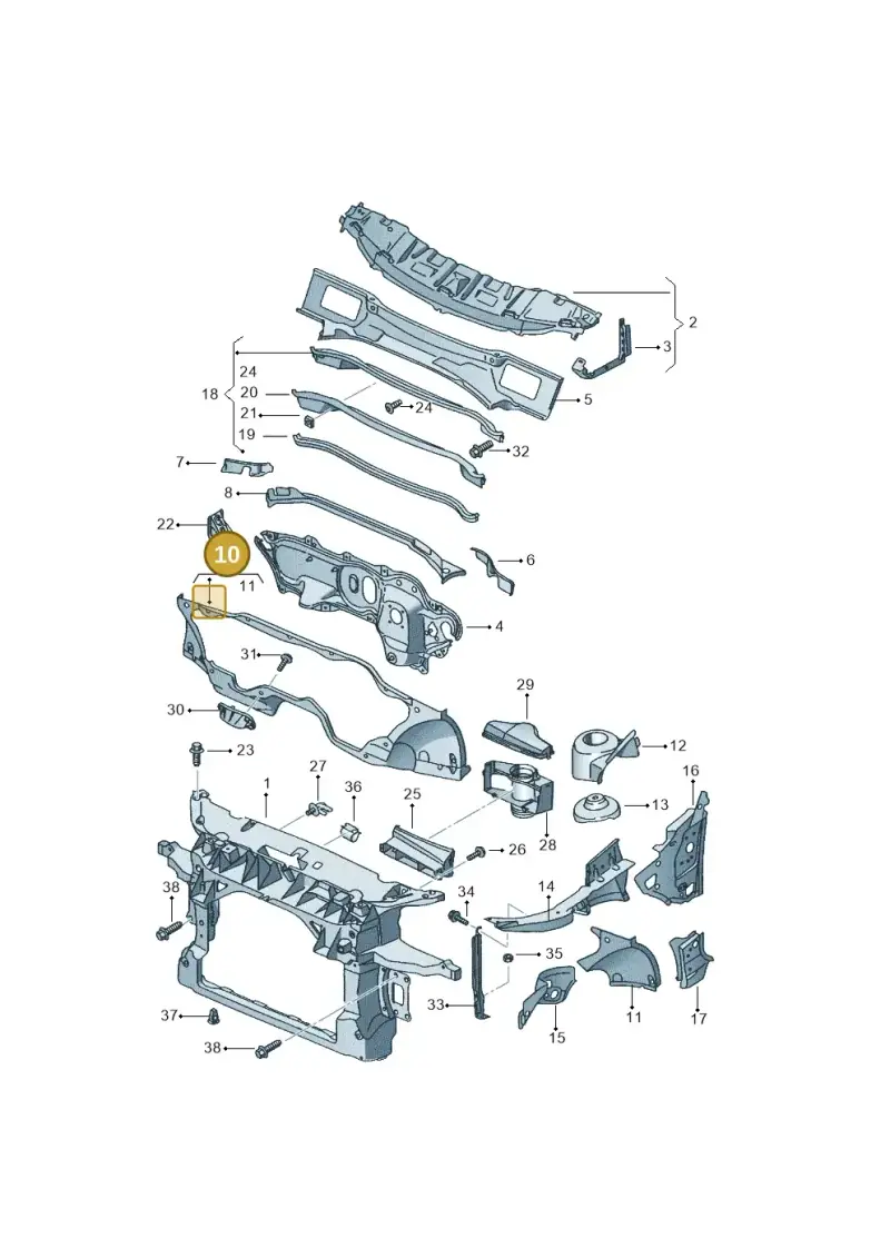 1K0802165A — SEAT Altea XL Reference (2013-2013) diagram 418805000, position 10