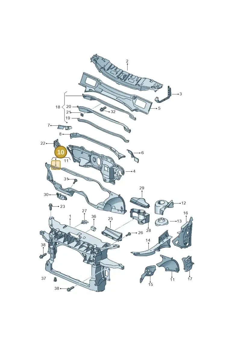 1K0802165A — SEAT Leon Stylance (2010-2012) diagram 456805000, position 10
