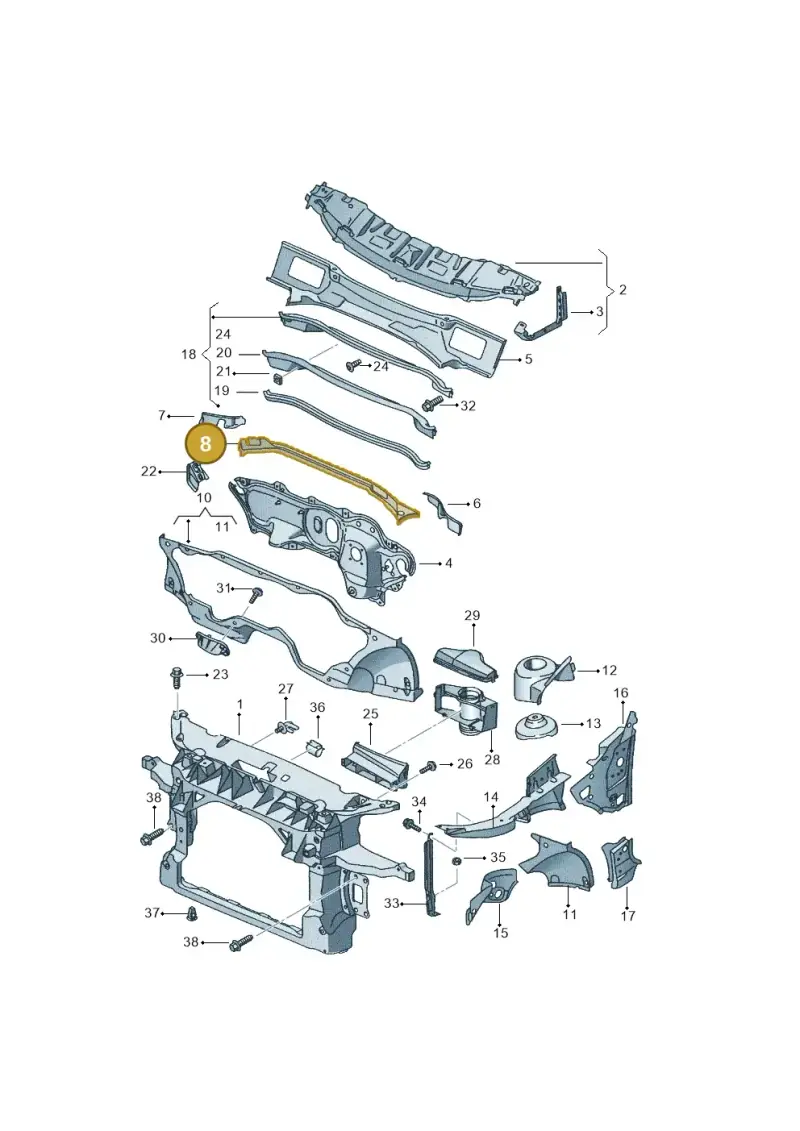 1K0805364 — SEAT Altea XL Reference (2013-2013) diagram 418805000, position 8