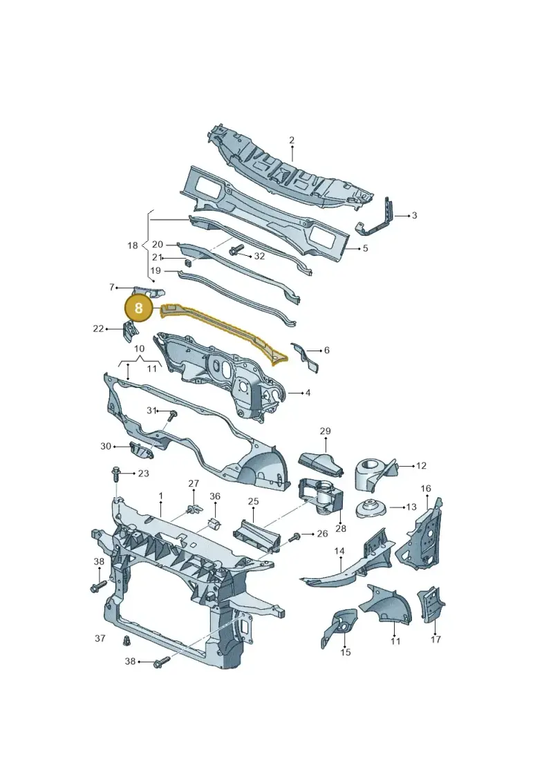 1K0805364 — SEAT Leon Stylance (2010-2012) diagram 456805000, position 8