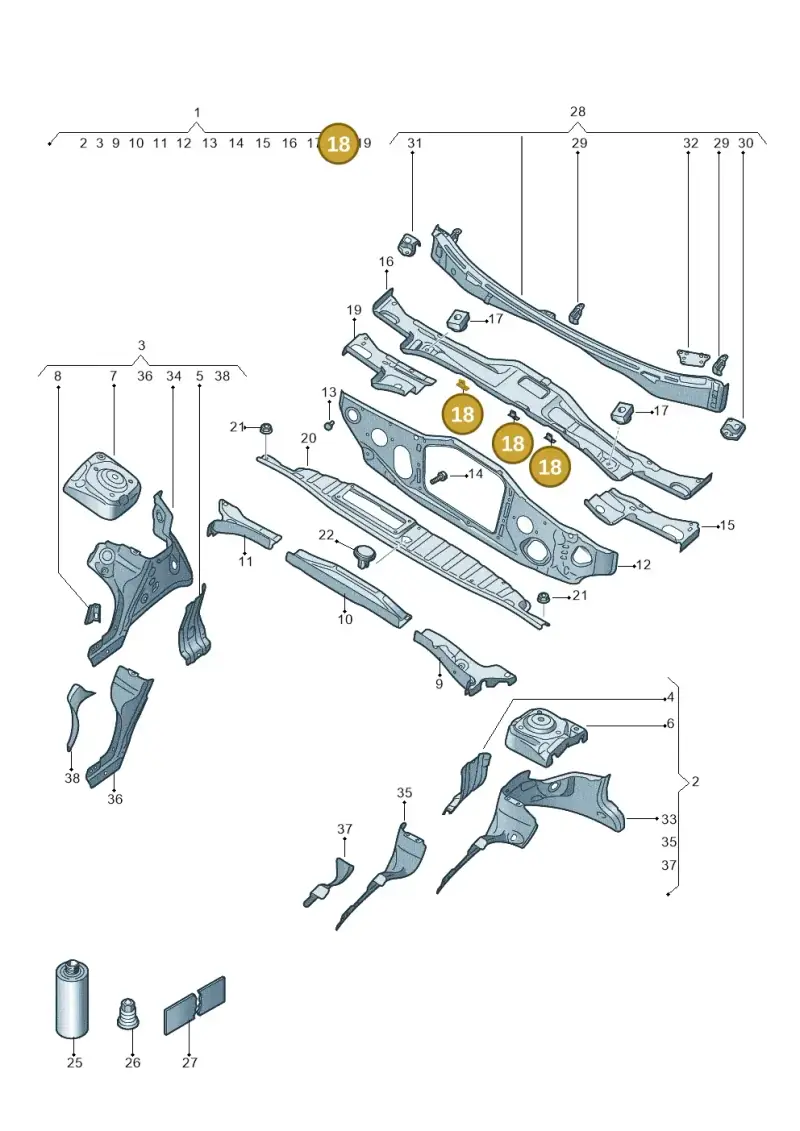 1K0805517B — SEAT EBoost CUPRA (2021-) diagram 10a803005, position 18