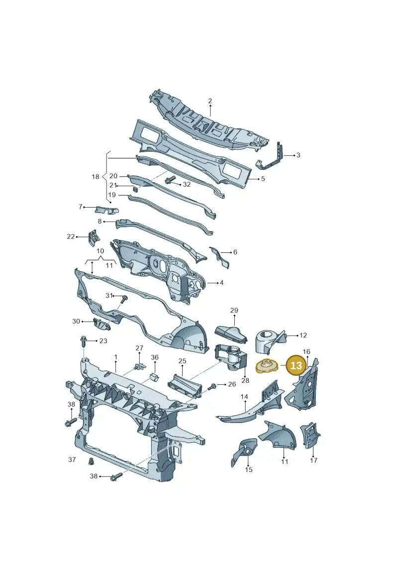 1K0809071 — SEAT Leon Stylance (2010-2012) diagram 456805000, position 13