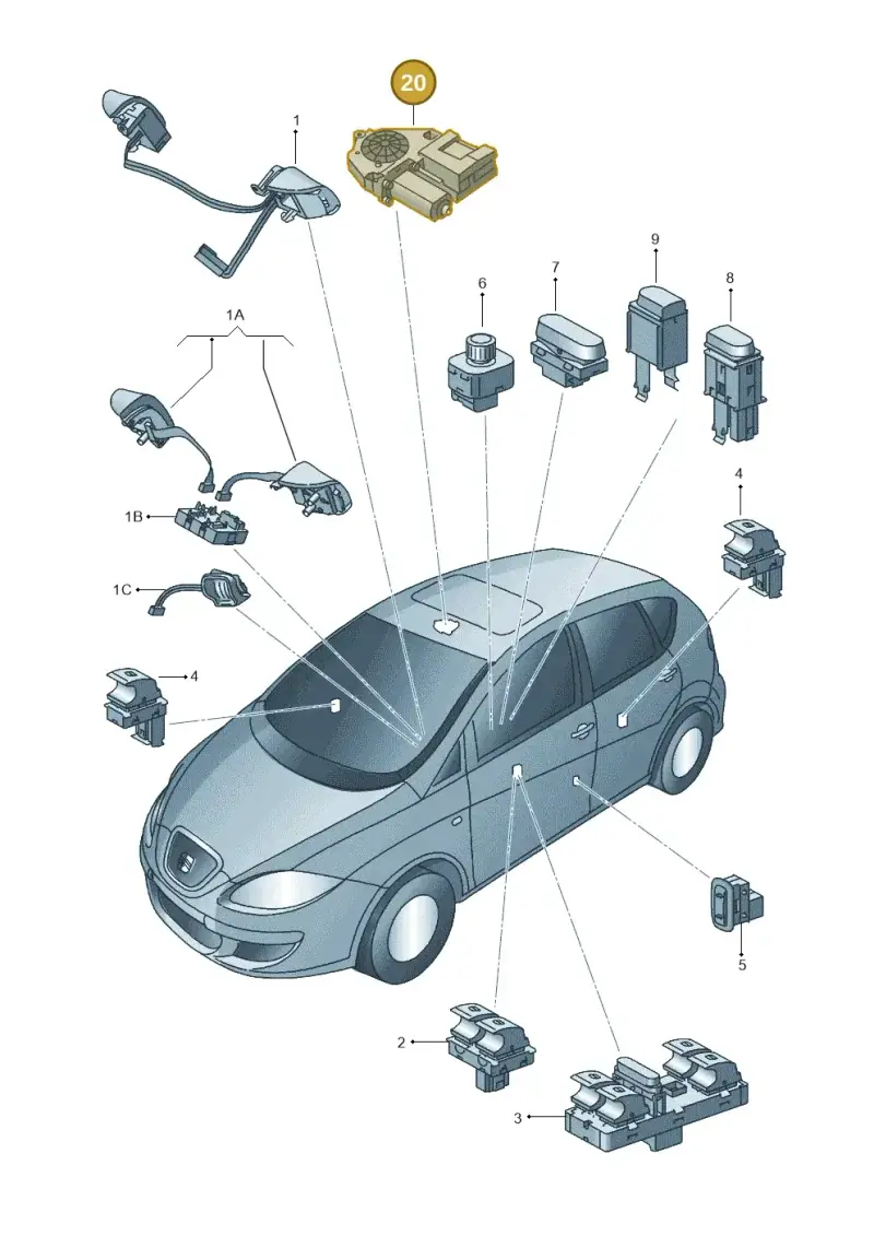 1K0959591 — SEAT Altea XL Reference (2013-2013) diagram 418959000, position 20