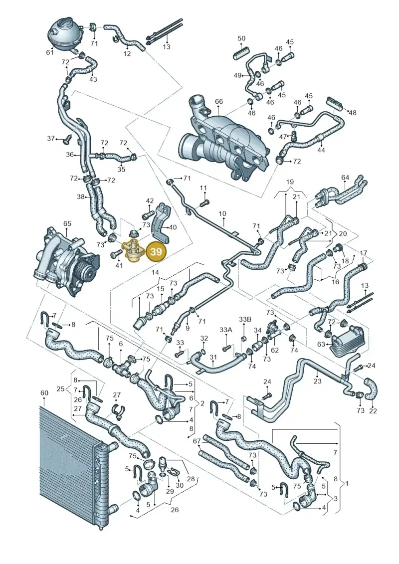 1K0965561J — SEAT Altea XL Reference (2013-2013) diagram 412121640, position 39