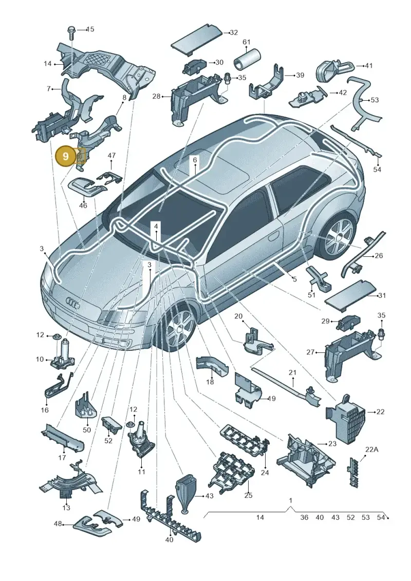 1K0971821R — SEAT Altea XL Reference (2013-2013) diagram 412971800, position 9