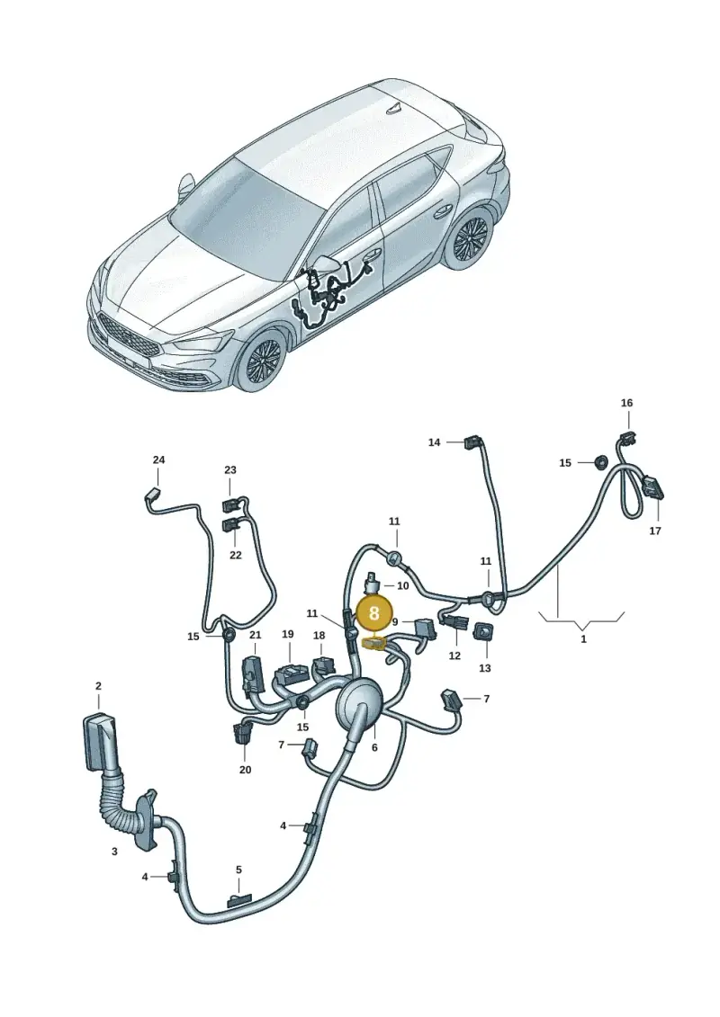 1K0972704E — SEAT Formentor TSI CUPRA (2020-) diagram 5fn972033, position 8