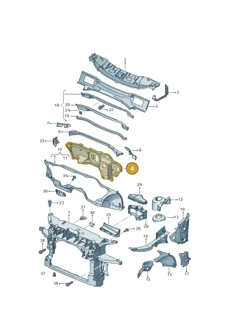 1K2804011H — SEAT Leon Stylance (2010-2012) diagram 456805000, position 4