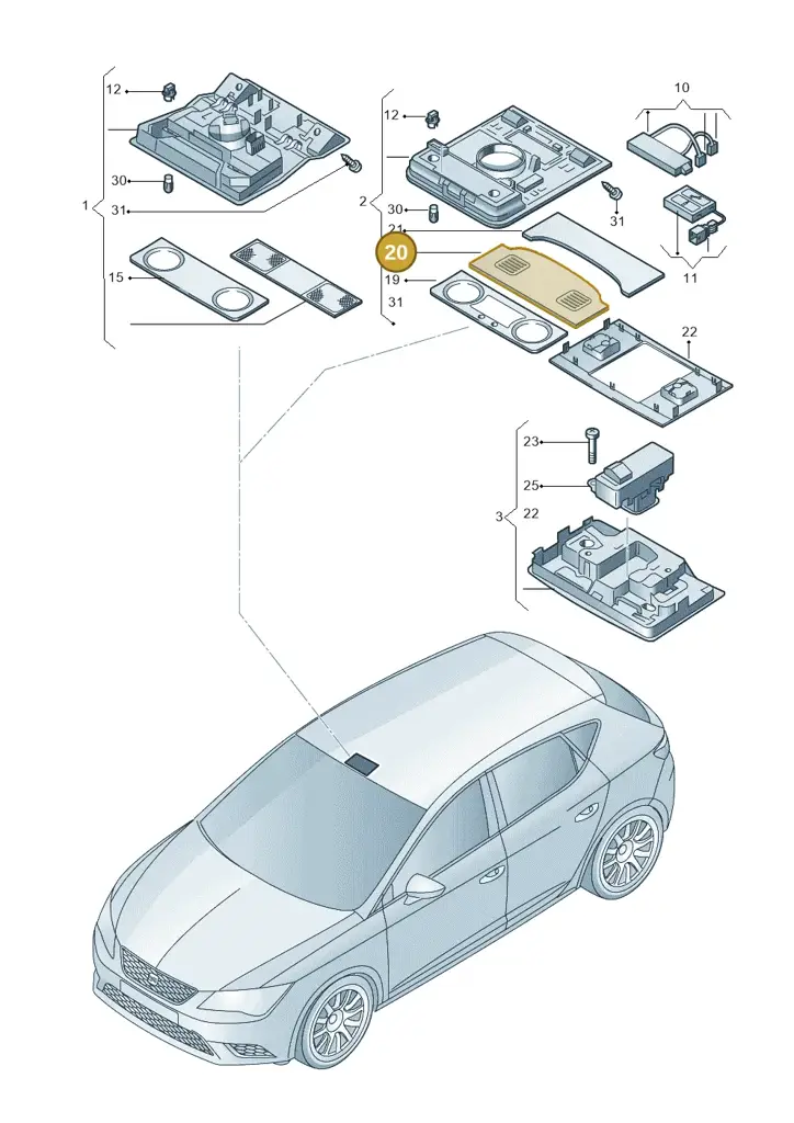 1K8947133FY20 — SEAT Ateca Style (2016-) diagram 893947000, position 20